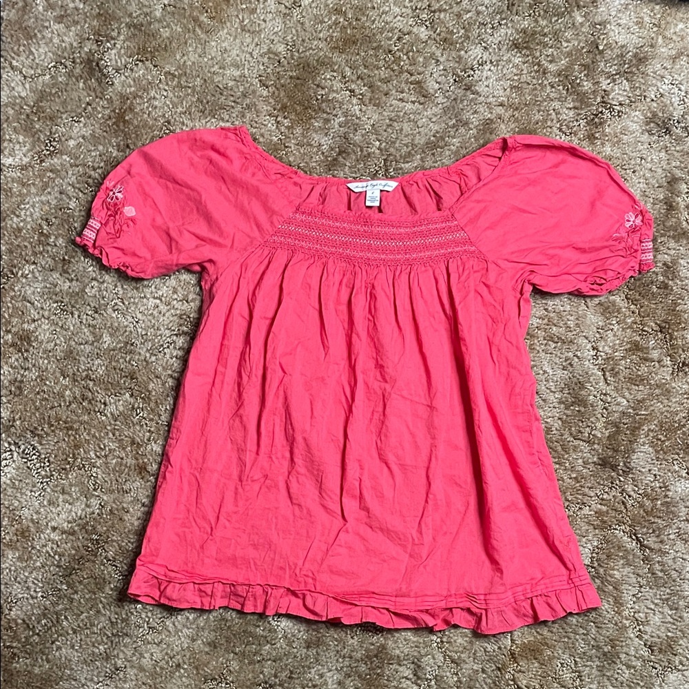 American Eagle Outfitters Woman’s Pink Short Sleeve Top Size Small (6)